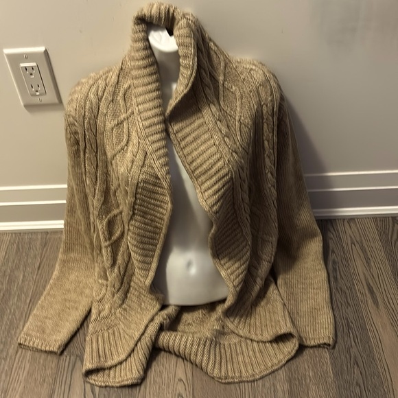 Cleo Beige Elsamanda style  Wool open Cardigan Size Small - Picture 3 of 15